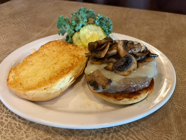 Swiss Mushroom Burger.